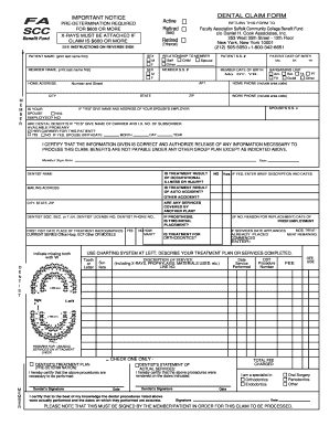 Dental Claim Form