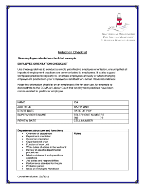 Employee Orientation Checklist