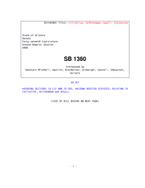Arizona Initiative Referendum Recall Signature Form