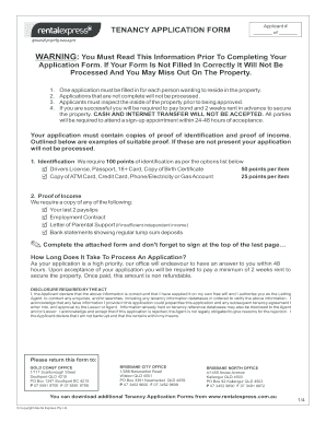 Queensland Tenancy Application Form