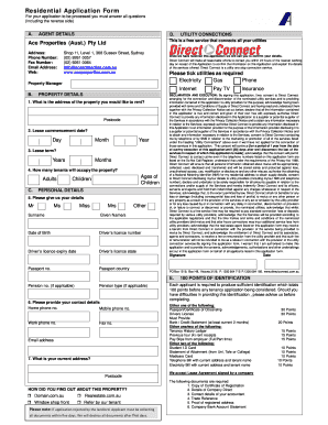 Residential Rental Application Form