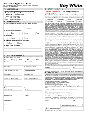 Residential Rental Application Form