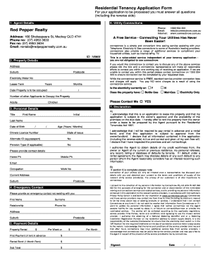 Residential Tenancy Application Form