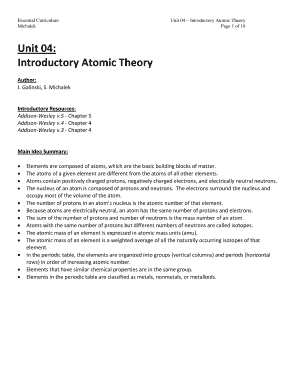 Introductory Atomic Theory Worksheet