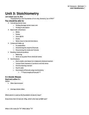AP Chemistry Stoichiometry Worksheet