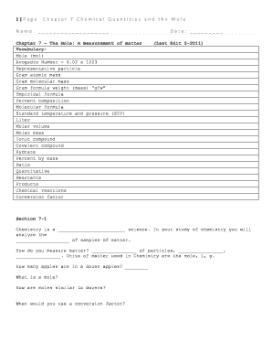 Chemistry Lab Worksheet