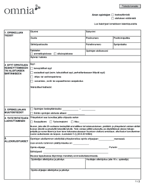 Finnish Education Form for Study Interruption or Deferral