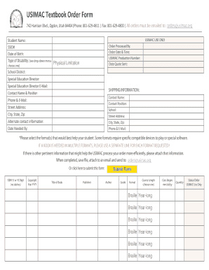 USIMAC Textbook Order Form