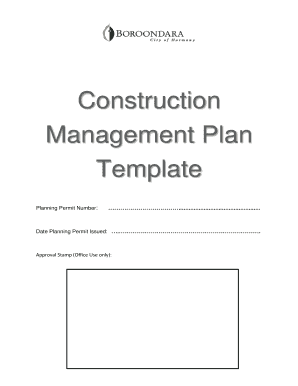 Construction Management Plan Template - City of Boroondara