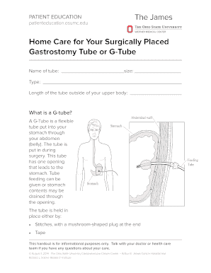 Gastrostomy Tube Care Instructions
