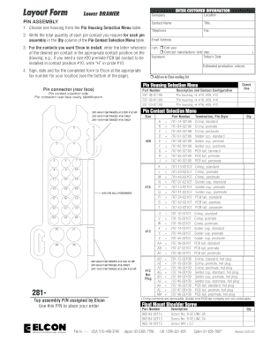 Pin and Socket Assembly Order Form