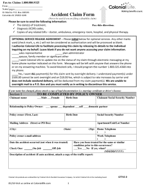 Accident Claim Form