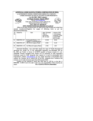 For ALIMCO-DGM Materials - Artificial Limbs Manufacturing bb