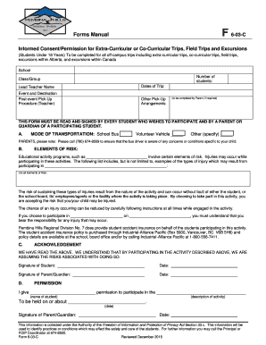Informed Consent for Student Trips