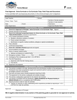 Forms 6Manual F -03 B Final Approval Extra-Curricular or