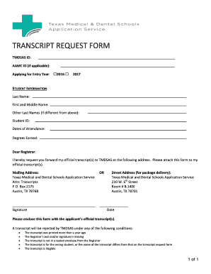 Transcript Request Form