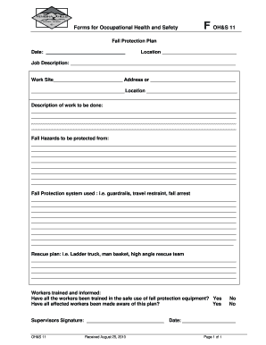 OH&S 11 Fall Protection Plan