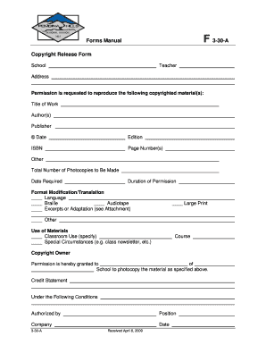 Copyright Release Form