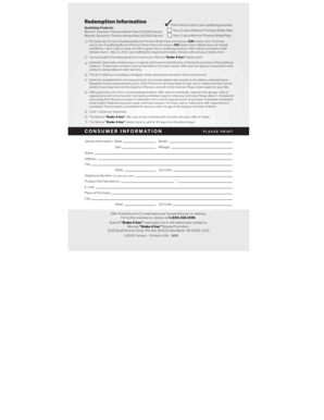 Monroe Brake 4 Gas Rebate Form