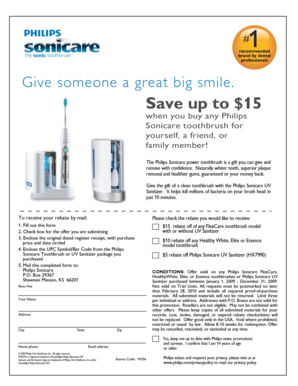 Philips Sonicare Rebate Form