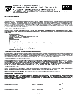 Florida High School Athletic Association Consent and Release Form