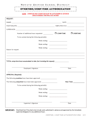 Overtime/Comp-Time Authorization Form