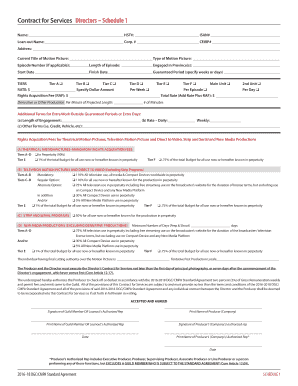 Contract for Services Directors Schedule 1