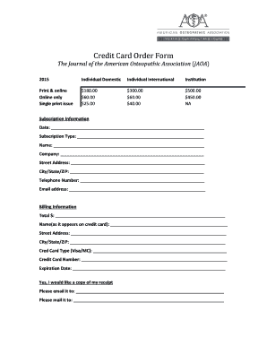 Journal Subscription Order Form