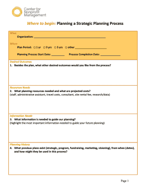 Strategic Planning Process Template