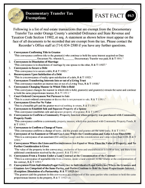 Orange County Documentary Transfer Tax Exemptions