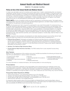 Annual Health and Medical Record Form