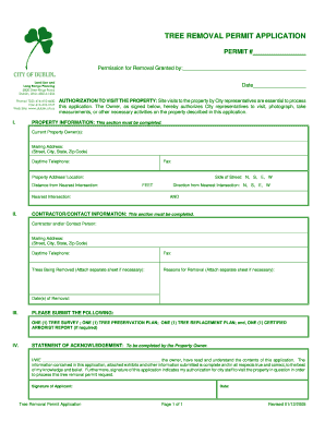 Tree Removal Permit Application