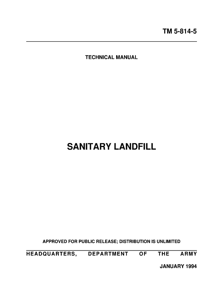 Fillable Online Sanitary landfill Army Electronic Publications Forms