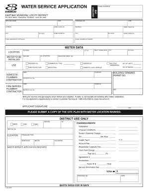 Water Service Application Form