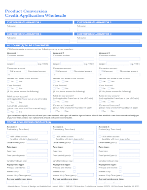 Credit Application Wholesale
