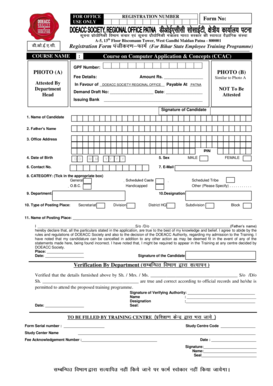Bihar State Employee Training Programme Registration Form