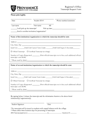 Transcript Request Form