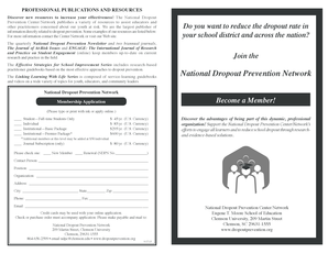 National Dropout Prevention Network Membership Application