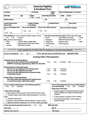 Colorectal Cancer Screening Eligibility Form