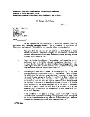 Joint Venture Submission Agreement