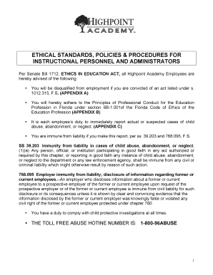Ethical Standards Policy for Instructional Personnel and Administrators