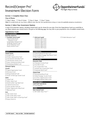 Investment Election Form 1234