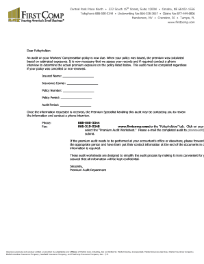 Workers' Compensation Premium Audit Worksheet