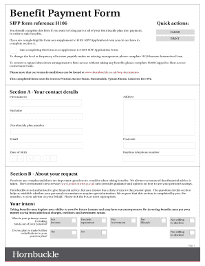 Hornbuckle SIPP Benefit Payment Form
