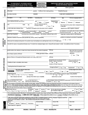 Nevada Employer's Report of Industrial Injury