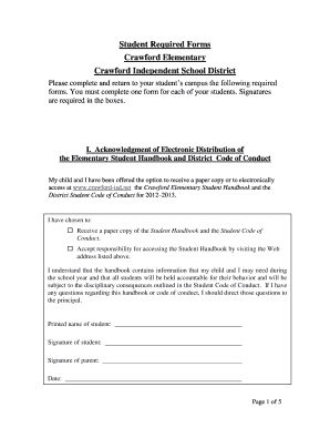 Student Required Forms