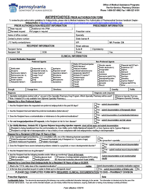 Antipsychotics Prior Authorization Form