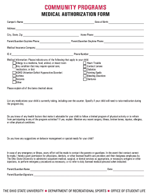 Medical Authorization Form