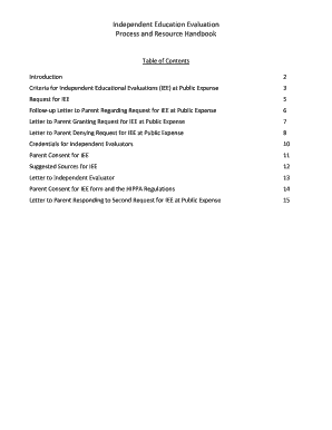 Independent Educational Evaluation Request Form