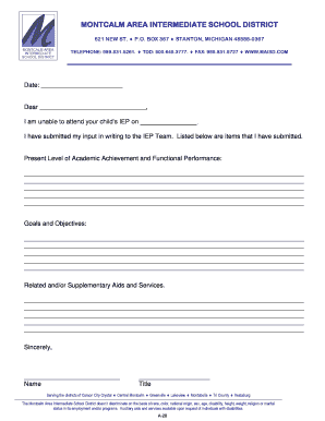 IEP Meeting Absence Notice